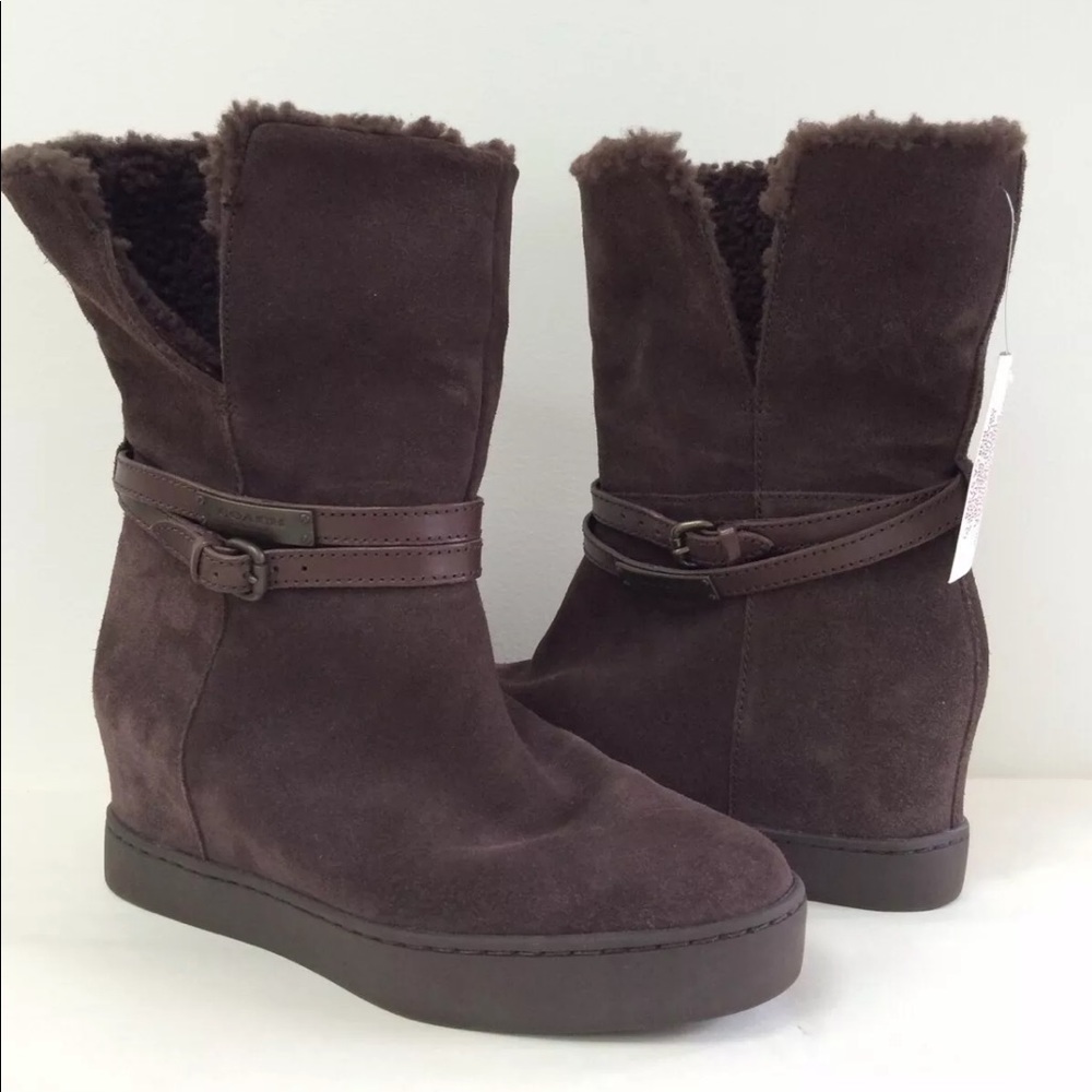 Coach Dark Brown Suede Ankle Booties